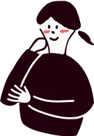 イラスト:頬に手をあてて嬉しそうな女性がコメントしている