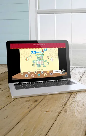 「夏祭り」や、「クリスマスマーケット」のプロジェクトを紹介するサイトのモックアップ画像