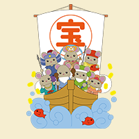 七福ネズミ神と宝船