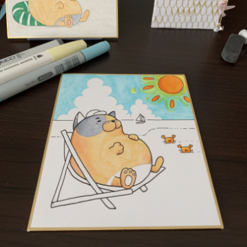 描いている途中のマーカーイラストの写真